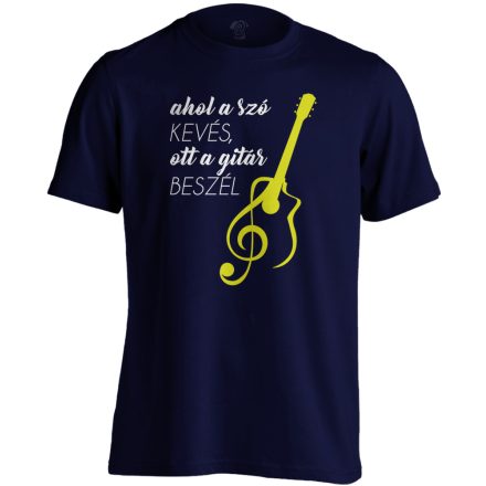 A Gitár Beszél gitáros férfi póló (tengerészkék)