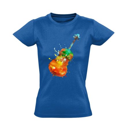 Színezd Újra hegedűs női póló (kék)