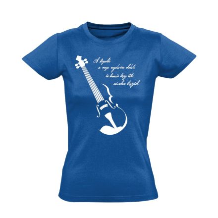 Bölcselet hegedűs női póló (kék)