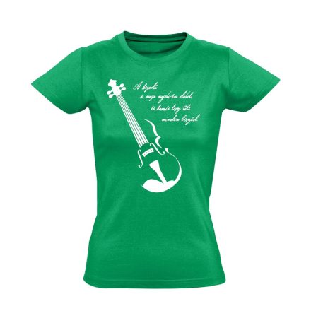 Bölcselet hegedűs női póló (zöld)
