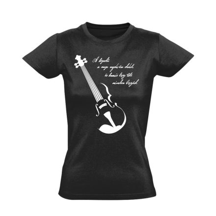 Bölcselet hegedűs női póló (fekete)