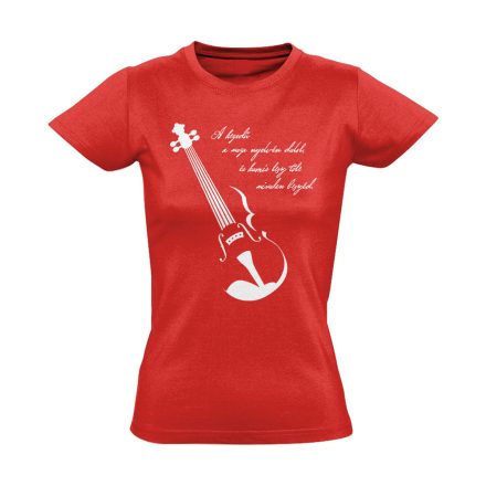 Bölcselet hegedűs női póló (piros)