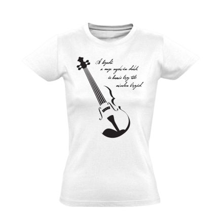 Bölcselet hegedűs női póló (fehér)