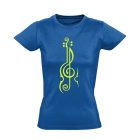 Hangzatos Ívek hegedűs női póló (kék)