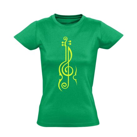 Hangzatos Ívek hegedűs női póló (zöld)