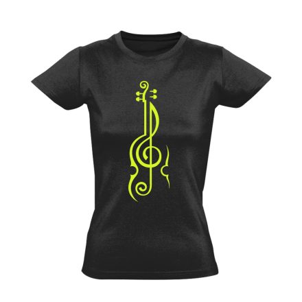 Hangzatos Ívek hegedűs női póló (fekete)