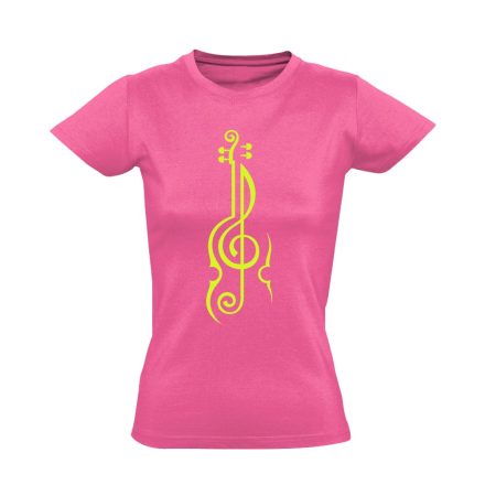 Hangzatos Ívek hegedűs női póló (rózsaszín)