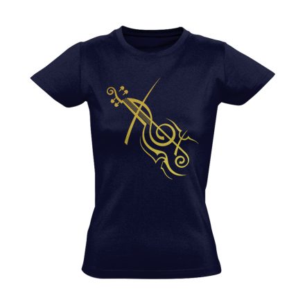 AranyPrímás hegedűs női póló (tengerészkék)