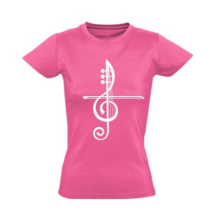 ViolinVonó hegedűs női póló (rózsaszín)
