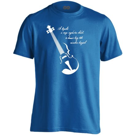 Bölcselet hegedűs férfi póló (kék)