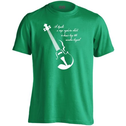 Bölcselet hegedűs férfi póló (zöld)