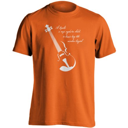 Bölcselet hegedűs férfi póló (narancssárga)