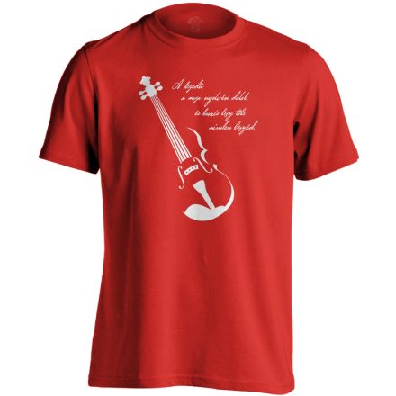Bölcselet hegedűs férfi póló (piros)