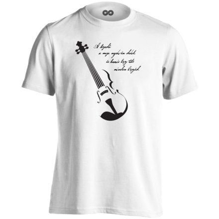 Bölcselet hegedűs férfi póló (fehér)