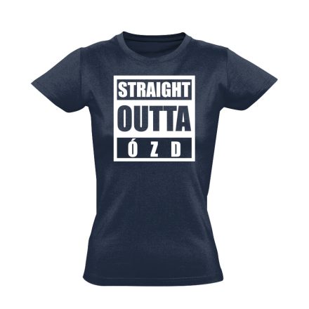 Straight outta Ózd hip-hop női póló (tengerészkék)