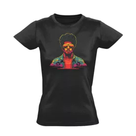 Retro afro hip-hop női póló (fekete)
