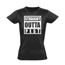 Straight outta Pest hip-hop női póló (fekete)