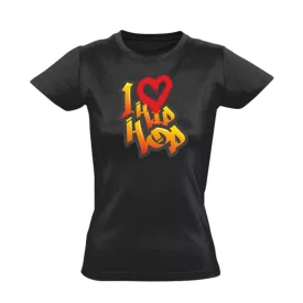I love hip-hop női póló (fekete)