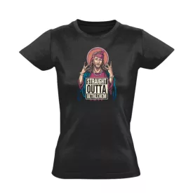 Straight outta Bethlehem hip-hop női póló (fekete)