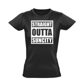 Straight outta Suncity hip-hop női póló (fekete)
