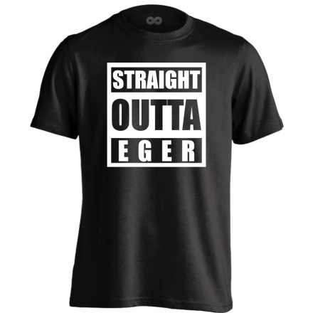 Straight outta Eger hip-hop férfi póló (fekete)