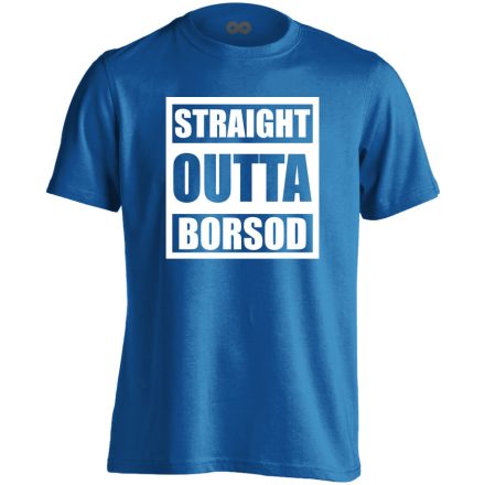 Straight outta Borsod hip-hop férfi póló (kék)