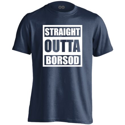 Straight outta Borsod hip-hop férfi póló (tengerészkék)