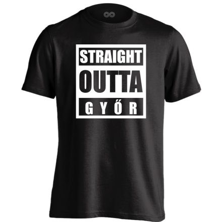 Straight outta Győr hip-hop férfi póló (fekete)