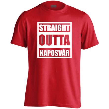 Straight outta Kaposvár hip-hop férfi póló (piros)