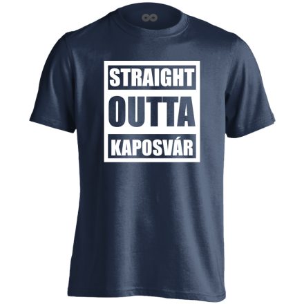 Straight outta Kaposvár hip-hop férfi póló (tengerészkék)