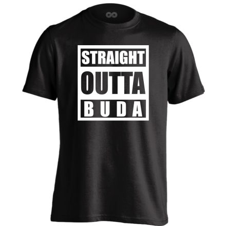 Straight outta Buda hip-hop férfi póló (fekete)
