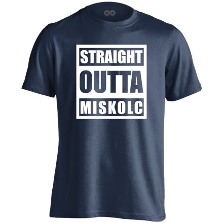 Straight outta Miskolc hip-hop férfi póló (tengerészkék)