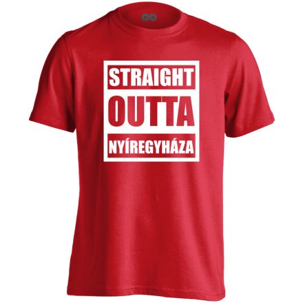 Straight outta Nyíregyháza hip-hop férfi póló (piros)