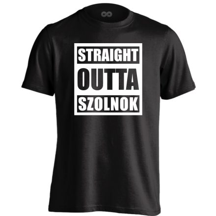 Straight outta Szolnok hip-hop férfi póló (fekete)