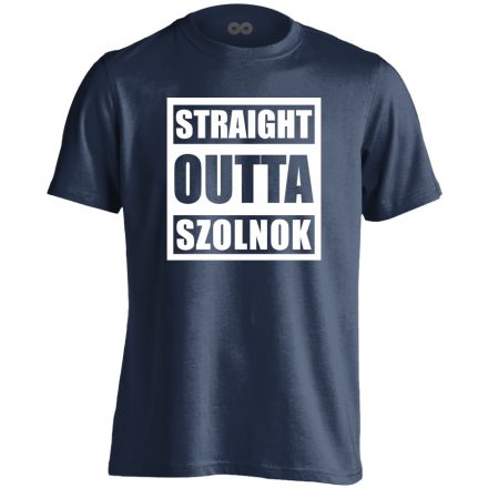 Straight outta Szolnok hip-hop férfi póló (tengerészkék)