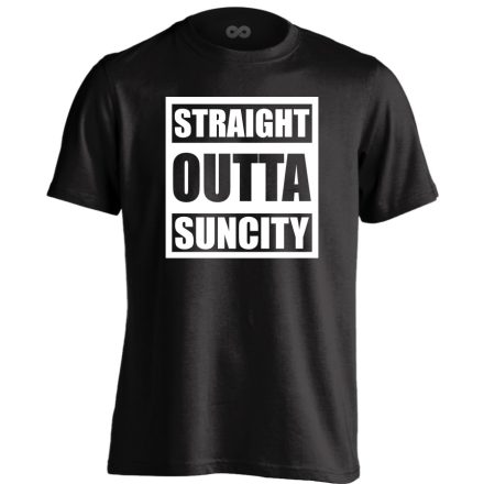 Straight outta Suncity hip-hop férfi póló (fekete)