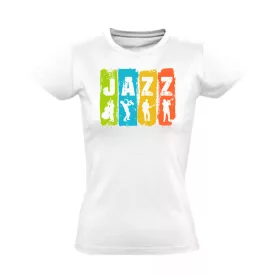 Színes impro jazz női póló (fehér)