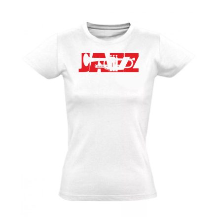 Menő sziluett jazz női póló (fehér)