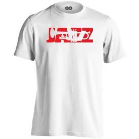 Menő sziluett jazz férfi póló (fehér)
