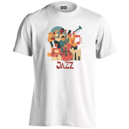 A banda jazz férfi póló (fehér)