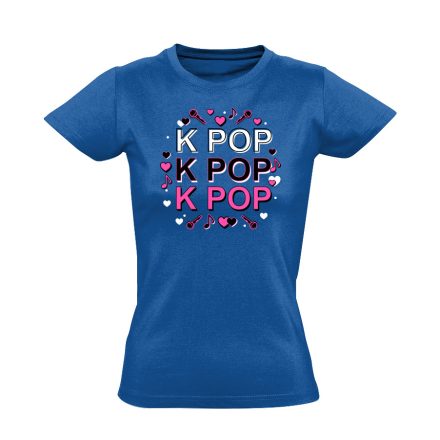 Triplázós k-pop női póló (kék)