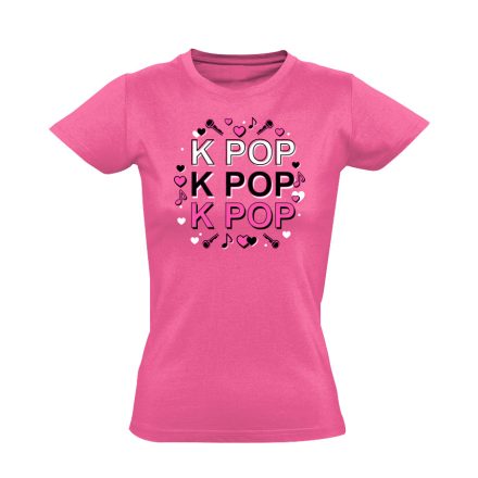 Triplázós k-pop női póló (rózsaszín)