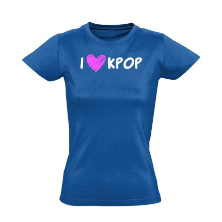 I <3 KPOP k-pop női póló (kék)