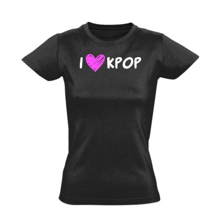 I <3 KPOP k-pop női póló (fekete)