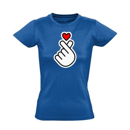 Az igazi szív k-pop női póló (kék)