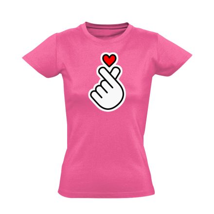 Az igazi szív k-pop női póló (rózsaszín)