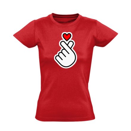 Az igazi szív k-pop női póló (piros)