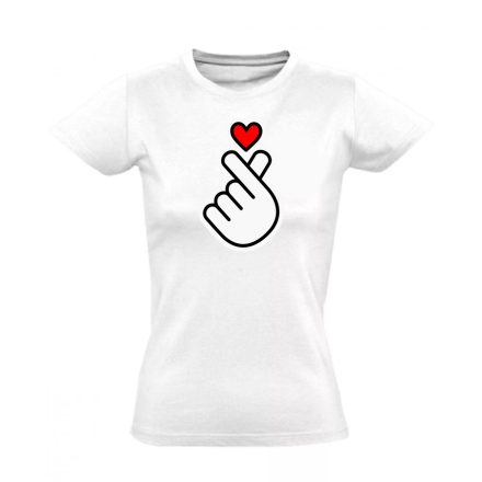 Az igazi szív k-pop női póló (fehér)