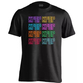 Színes kop kop k-pop férfi póló (fekete)