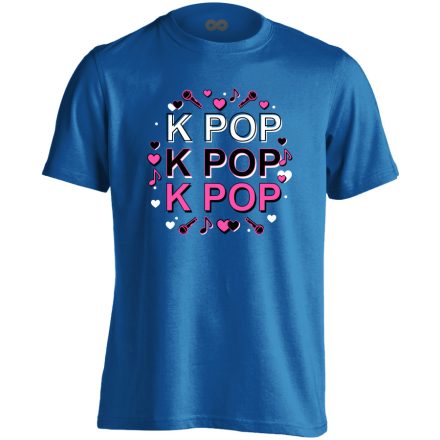 Triplázós k-pop férfi póló (kék)